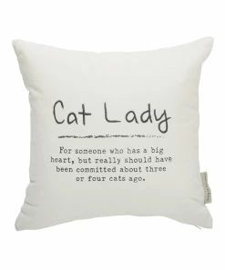 Primitives by Kathy | Cream & Black 'Cat Lady' Throw Pillow
