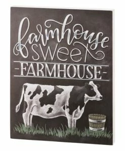 Primitives by Kathy | Black 'Farmhouse' Cow Chalkboard Wall Sign