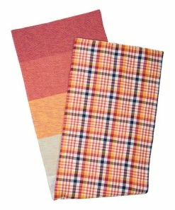 Primitives by Kathy | Orange & Blue Plaid Reversible Table Runner
