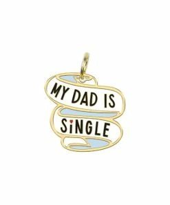 Primitives by Kathy | White & Light Blue 'Dad Is Single' Pet Tag