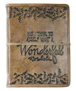 Primitives by Kathy | Brown 'What a Wonderful World' Leather Journal