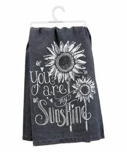 Primitives by Kathy | Black & White 'My Sunshine' Sunflower Dish Towel