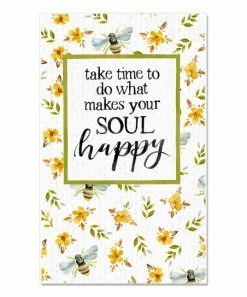 Primitives by Kathy | White & Yellow 'Soul Happy' Notebook
