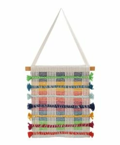 Primitives by Kathy | Orange & Blue Plaid Woven Wall Hanging