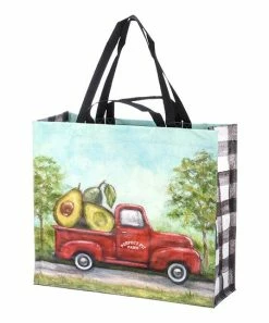 Primitives by Kathy | Green & Red Avocado Truck Shopping Tote