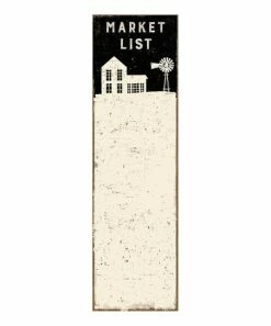 Primitives by Kathy | Cream & Black 'Market List' Magnetic Note Pad