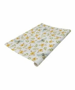 Primitives by Kathy | White & Yellow Floral Bee Paper Table Runner