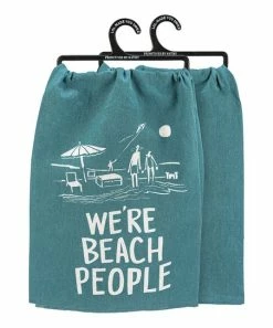 Primitives by Kathy | Blue 'Beach People' Cotton Kitchen Towel