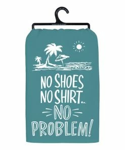 Primitives by Kathy | Blue & White 'No Problem!' Beach Scene Dish Towel