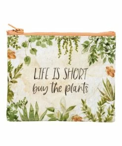 Primitives by Kathy | Green Floral 'Life is Short' Zip Wallet
