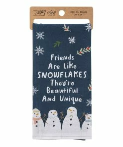 Primitives by Kathy | Blue 'Friends Are Like Snowflakes' Dish Towel