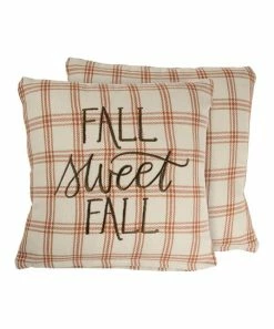 Primitives by Kathy | Brown & Cream Plaid 'Fall Sweet Fall' Throw Pillow