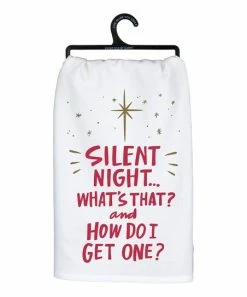 Primitives by Kathy | White 'Silent Night' Dish Towel