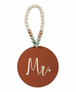 Primitives by Kathy | Burgundy & Cream 'Mr.' Ornament