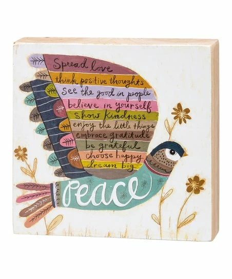 Primitives by Kathy | Pink & Blue 'Spread Love' Block Sign
