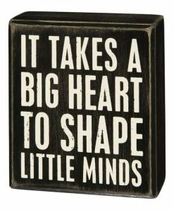 Primitives by Kathy | Black 'It Takes a Big Heart' Wood Block Sign