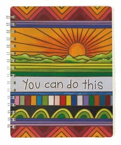 Primitives by Kathy | Orange & Green Sunrise 'You Can Do This' Spiral Notebook