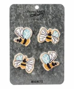 Primitives by Kathy | Yellow Bee Magnet Set