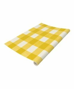 Primitives by Kathy | Yellow & White Buffalo Check Paper Table Runner