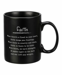 Primitives by Kathy | Black Text 'Faith' Mug