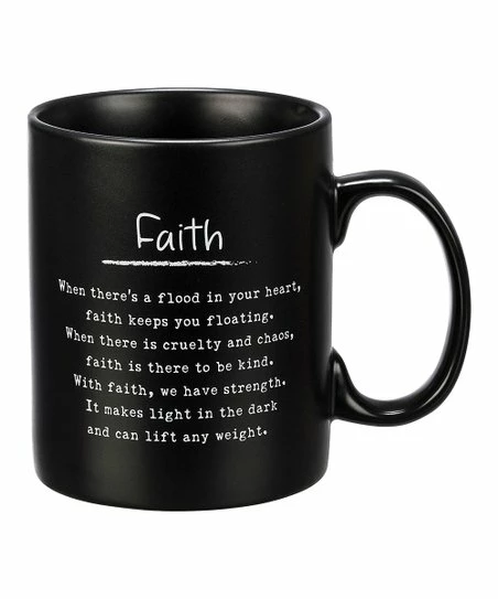 Primitives by Kathy | Black Text 'Faith' Mug