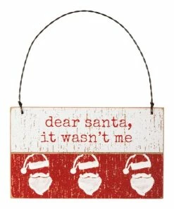 Primitives by Kathy | Red & White 'Dear Santa' Slat Ornament