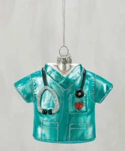 Primitives by Kathy | Blue Nurse Scrubs Glass Ornament