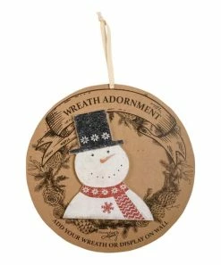 Primitives by Kathy | White Snowman Wreath Décor