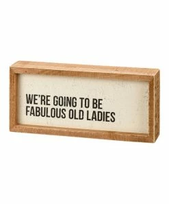 Primitives by Kathy | Cream 'Old Ladies' Inset Block Sign