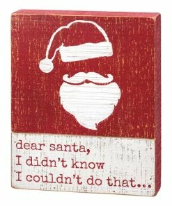 Primitives by Kathy | Red 'Dear Santa' Slat Box Sign