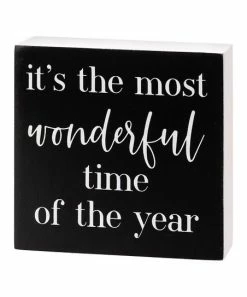 Primitives by Kathy | Black 'Wonderful Time' Block Sign