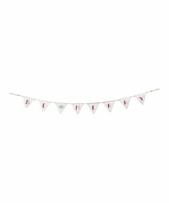 Primitives by Kathy | White & Red 'Be Merry' Metal Pennant Banner
