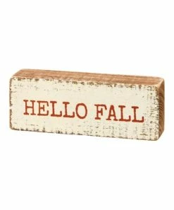 Primitives by Kathy | Tan 'Hello Fall' Box Sign