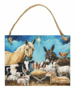 Primitives by Kathy | Blue Nativity Ornament