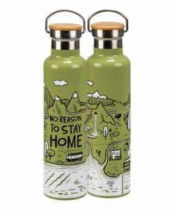 Primitives by Kathy | Green 'No Reason to Stay Home' Insulated Bottle