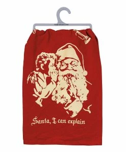 Primitives by Kathy | Red 'I Can Explain' Santa Gifts Kitchen Towel