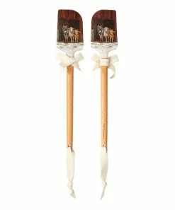 Primitives by Kathy | White & Red Farm Animals Bow-Accent Spatula