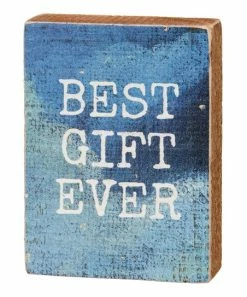 Primitives by Kathy | Blue & White 'Best Gift Ever' Box Sign