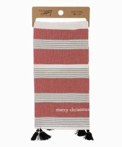 Primitives by Kathy | Red & Gray 'Merry Christmas' Tassel-Accent Kitchen Towel