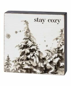 Primitives by Kathy | White 'Stay Cozy' Box Sign