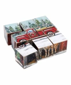 Primitives by Kathy | Red & White Winter Farm Block Puzzle