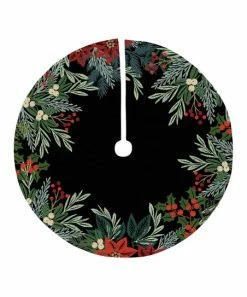 Primitives by Kathy | Black & Green Festive Foliage Tree Skirt