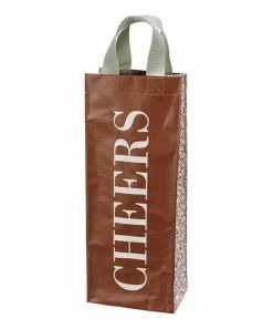 Primitives by Kathy | Brown & White 'Cheers' Wine Bag