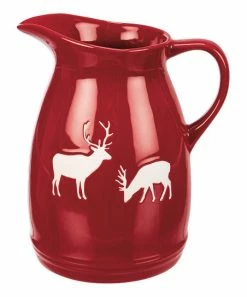 Primitives by Kathy | Red & White Deer Pitcher