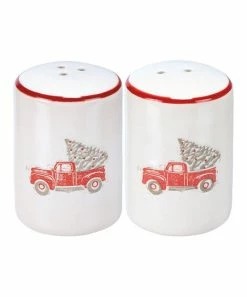 Primitives by Kathy | White & Red Truck Salt & Pepper Shaker Set