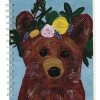 Primitives by Kathy | Blue & Brown Flower Crown Bear Spiral Notebook