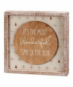 Primitives by Kathy | Cream 'Most Wonderful Time' Inset Box Sign
