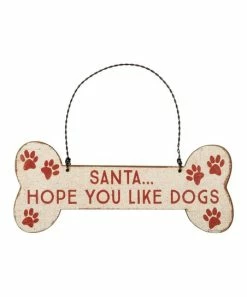 Primitives by Kathy | Red & White 'Hope You Like Dogs' Ornament