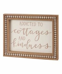 Primitives by Kathy | Cream & Brown 'Addicted To Cottages' Framed Wall Sign