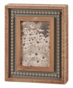 Primitives by Kathy | Green & Brown Floral Inset Box Frame